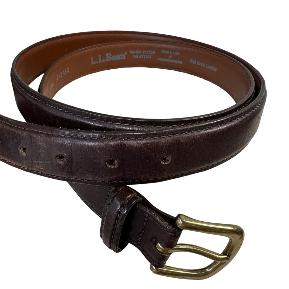 L.L. Bean Men's Chino Belt, Chocolate Brown, Size 44